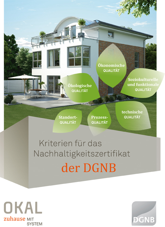 Das neue OKAL-Musterhaus in Mülheim Kärlich erfüllt die vielfältigen Voraussetzungen für das Nachhaltigkeitszertifikat der Deutschen Gesellschaft für Nachhaltiges bauen (DGNB).